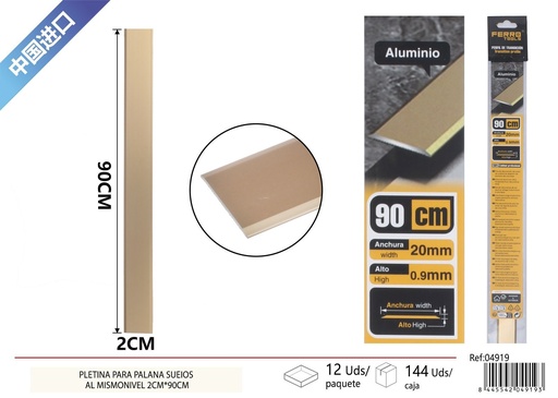 [04919] Perfil de transición para suelo color dorado mate 2x90cm - Accesorios de ferretería