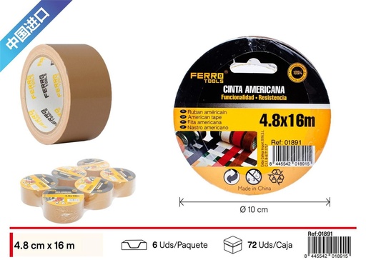 [01891] Cinta americana marrón 4.8 x 16 m - Productos de ferretería