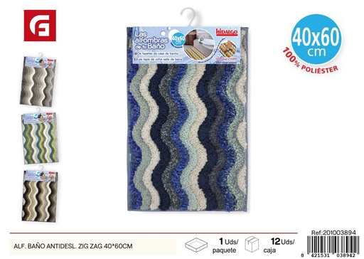 [201003894] Alfombra baño antideslizante zig zag 40x60 cm - Ferretería y decoración
