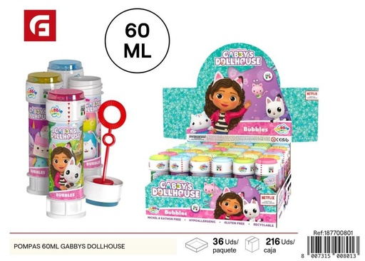 [187700801] Pompitas de 60ml Gabby’s Dollhouse - Juguetes de pompas