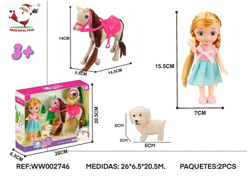 [189800274] Juego de muñeca Barbie con caballo - Juguetes de muñecas