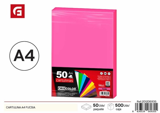 [201206935] Cartulina A4 fucsia- Material escolar y manualidades
