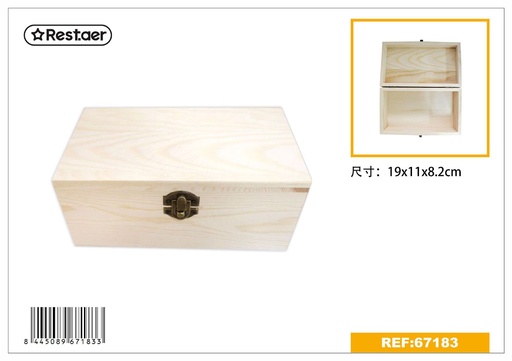 [67183] Caja de madera rectangular 19*11*8.2 cm - Artículos de regalo