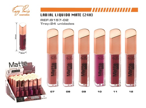 [B157-02] Lip gloss 24 horas 24 unidades - Cosmética y maquillaje