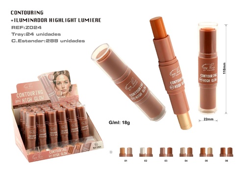 [Z024-01] Contorno + iluminador 24 unidades - Cosmética y maquillaje