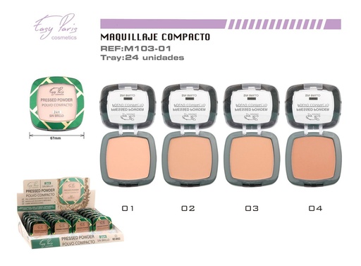 [M103-01] Maq. compacto 24 horas 24 unidades - Cosmética y maquillaje