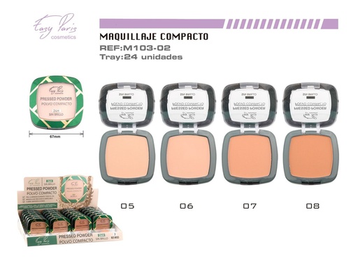 [M103-02] Maq. compacto 24 horas 24 unidades - Cosmética y maquillaje