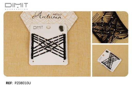 [8435693870449] Peinetas negras 12 unidades PZ08010U - Accesorios de pelo y moda