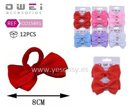 [8428947158912] Lazo con gomas 12 unidades CO15891 - Accesorios de pelo y moda