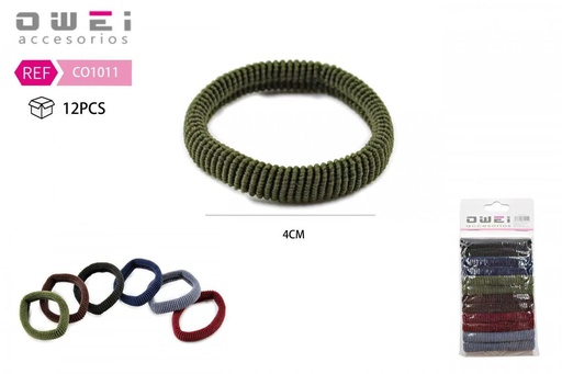 [CO1011] Pack goma color oscuro 12 unidades CO1011 - Accesorios de pelo y moda