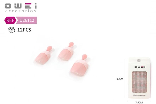 [8428947261124] Uñas postizas pink 12/U U26111 - Accesorios de manicura