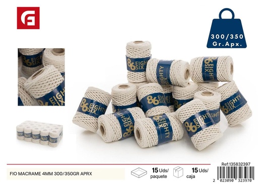 [135832397] Hilo macramé 4 mm 300/350 gr aproximadamente - Mercería y hilo