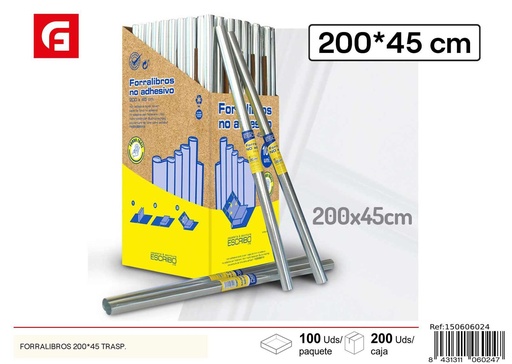 [150606024] Forro para libros 200*45 traslúcido - Material escolar y forros
