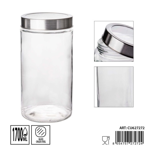 [0235308] Tarros de cristal 1700ml 11.2X11.2X22.1cm - Artículos de hogar y tarros de almacenamiento