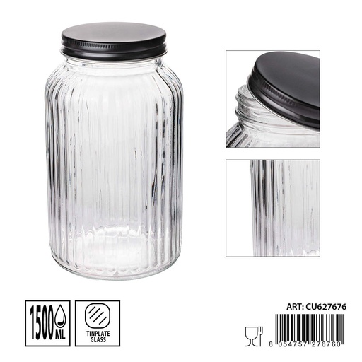 [0235313] Tarros de cristal 1500ml 11.1X11.1X21.2cm - Artículos de hogar y tarros de almacenamiento