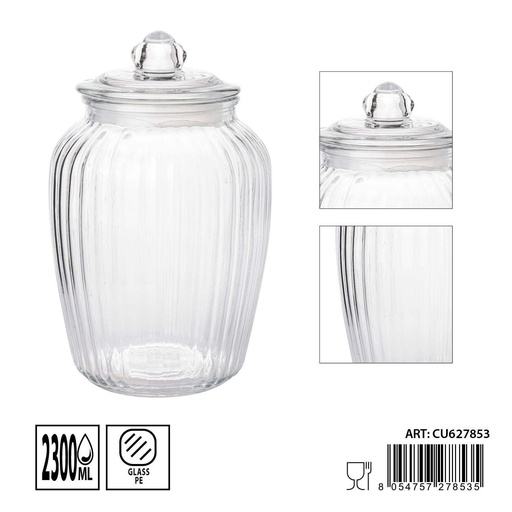 [0236158] Tarros de cristal con tapa 2300ml dimensiones 14X24cm - Artículos de hogar y tarros de almacenamiento