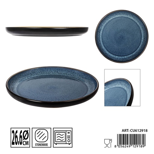 [0237107] Plato plano cerámico 26.6 cm - Vajilla y presentación de alimentos