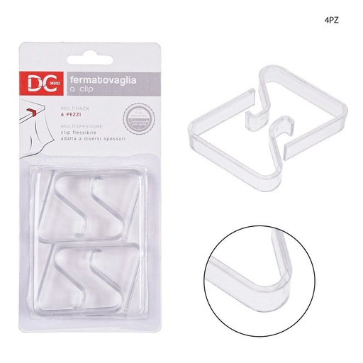 [0213053] Sujeta manteles de plástico 4 piezas 11.3x14 cm - Accesorios para la mesa