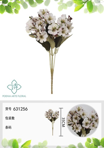 [631256BLANCO] Ramo de flores artificiales de dahlia nueva de 35 cm - Decoración floral