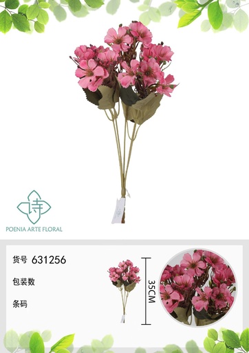 [631256ROSA] Ramo de flores artificiales de dahlia nueva de 35 cm - Decoración floral