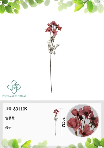 [631109ROSA] Ramo de flores artificiales de cosmos solitario - Decoración floral