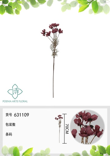 [631109MORADO] Ramo de flores artificiales de cosmos solitario de 70 cm - Decoración floral