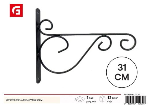 [190312100] Soporte de forja para pared de 31 cm - Accesorios de jardín