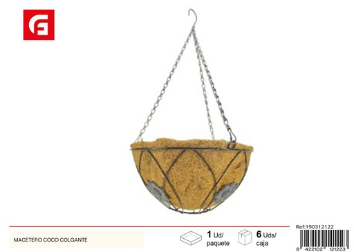 [190312122] Macetero coco colgante - Decoraciones para plantas