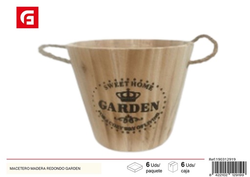 [190312919] Macetero de madera redondo Garden - Accesorios de jardín y macetas decorativas