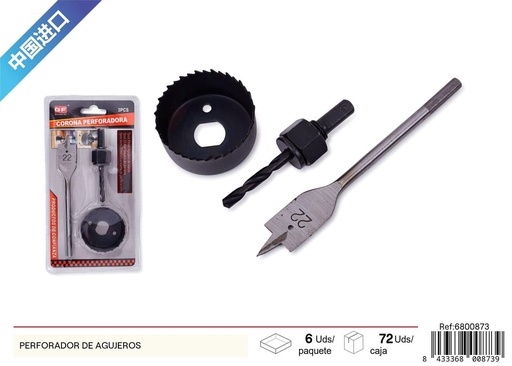 [6800873] Perforador de agujeros 3 pcs - Herramientas de carpintería