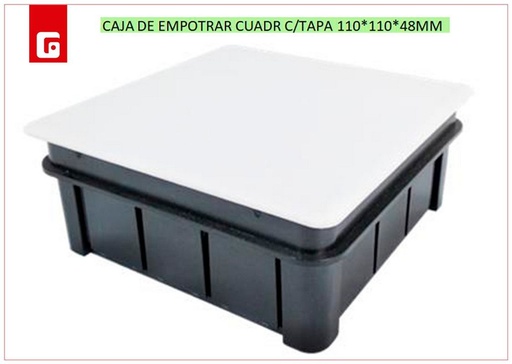 [170159028] Caja empotrar cuadrada con tapa 110*110*48mm - Suministros eléctricos y conexiones