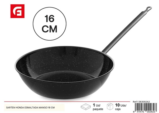 [138300262] Sartén honda esmaltada con mango de 16 cm - Utensilios de cocina y sartenes