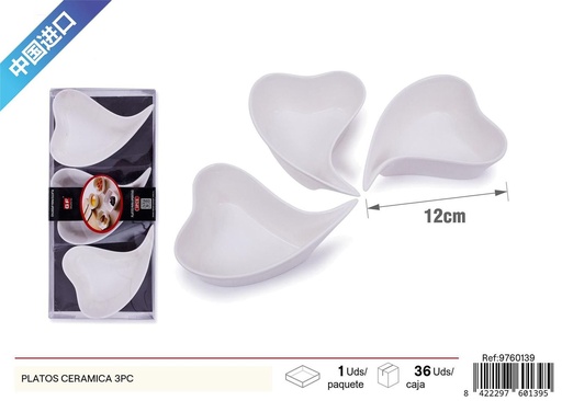 [9760139] Platos de cerámica 3 piezas - Vajillas y utensilios de mesa