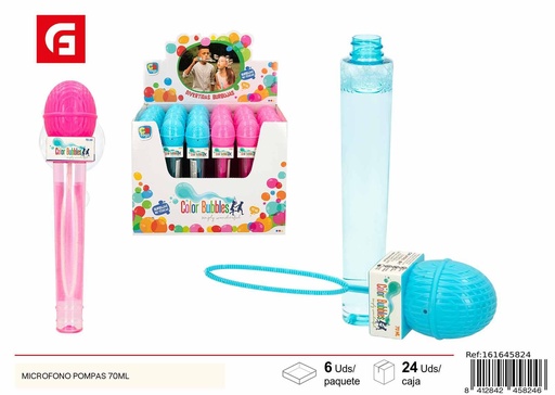 [161645824] MICRÓFONO de pompas 70 ml - Diversión y magia a través de burbujas
