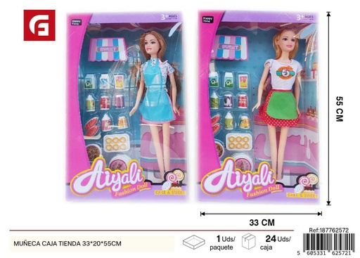 [187762572] Muñeca en caja tienda 33x20x55 cm - Juguetes y muñecas