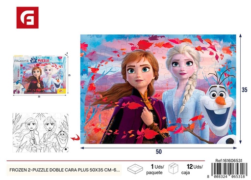 [161606531] Puzzle doble cara de Frozen 60 piezas 50*35 cm - Juguete educativo de amor familiar