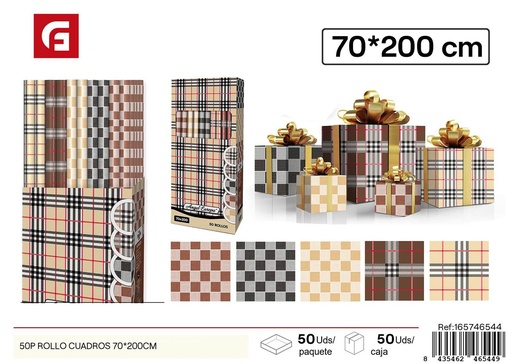 [165746544] Rollo de papel regalo cuadrado 70*200 cm 50P - Material para envoltura de obsequios