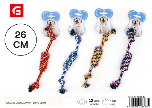 [184208537] Juguete cuerda para perro 26cm/40g - Juguetes para perros y accesorios