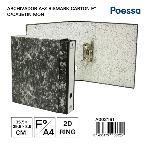 [A002161] Archivador A-Z Bismark de cartón con cajetín - Carpetería y archivadores