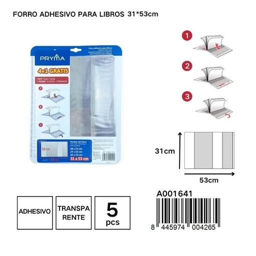 [A001641] Forro adhesivo para libros 31*53 cm - Material de papelería