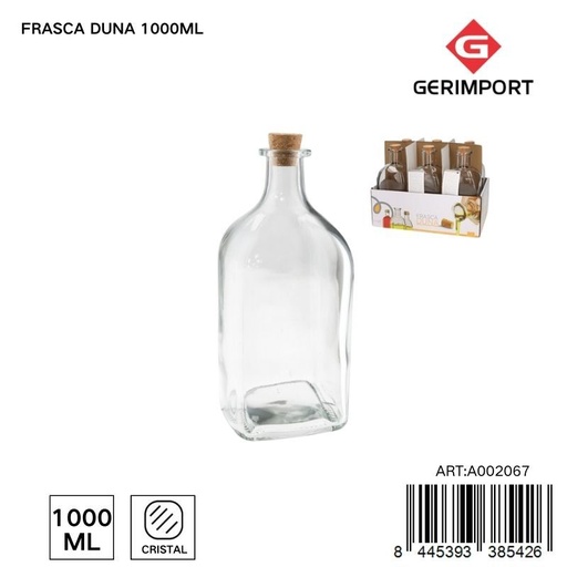 [A002067] Frasca de vidrio Duna 1000 ml - Almacenamiento de alimentos y condimentos