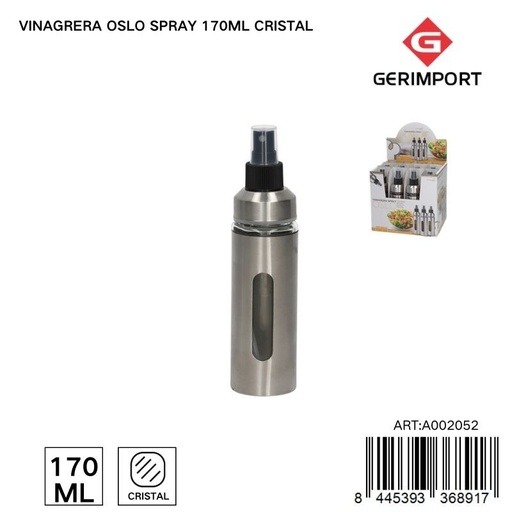 [A002052] Vinagrera Oslo spray 170 ml cristal - Tarro de vidrio para salsas