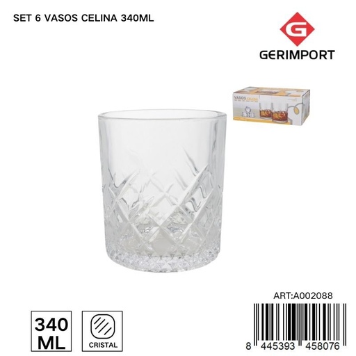 [A002088] Set de 6 vasos Celina 340 ml - Tarros de vidrio