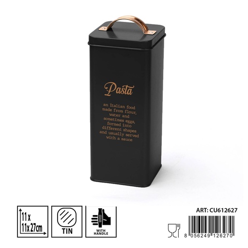 [0235784] Bote negro 11x11x27 cm - Tarro organizador