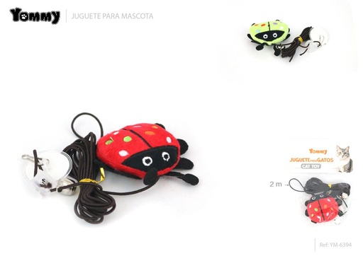[YM6394] Juguete colgante de mariquita para puerta de gato 2 m - Accesorios para mascotas
