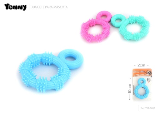 [YM3482] Juguete de goma para mascotas en forma de anillo 10x2 cm - Accesorios para mascotas