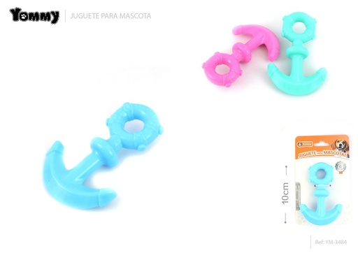 [YM3484] Juguete de goma en forma de ancla 10x1.3 cm - Accesorios para mascotas
