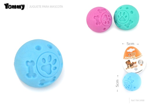 [YM3498] Juguete de goma en forma de pelota 5x5 cm para mascotas - Juguetes de goma