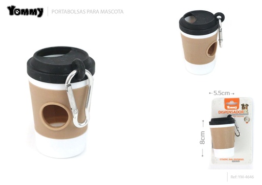 [YM4646] Portabolsas de mascotas en forma de taza 8x5.5 cm - Accesorios para mascotas