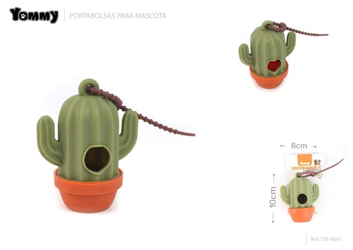[YM4647] Portabolsas de mascotas en forma de cactus 10x8 cm - Accesorios para mascotas